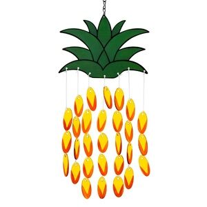 23" Pineapple Wind Chimes Tropical Pineapple Glass Suncatcher
